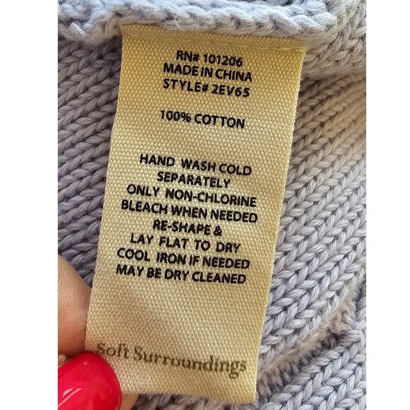 Soft Surroundings Women's Cable Knit Cozy Tunic Pullover Sweater Size L Lavender - Picture 6 of 6